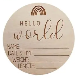 Wooden Baby Announcement Plaque