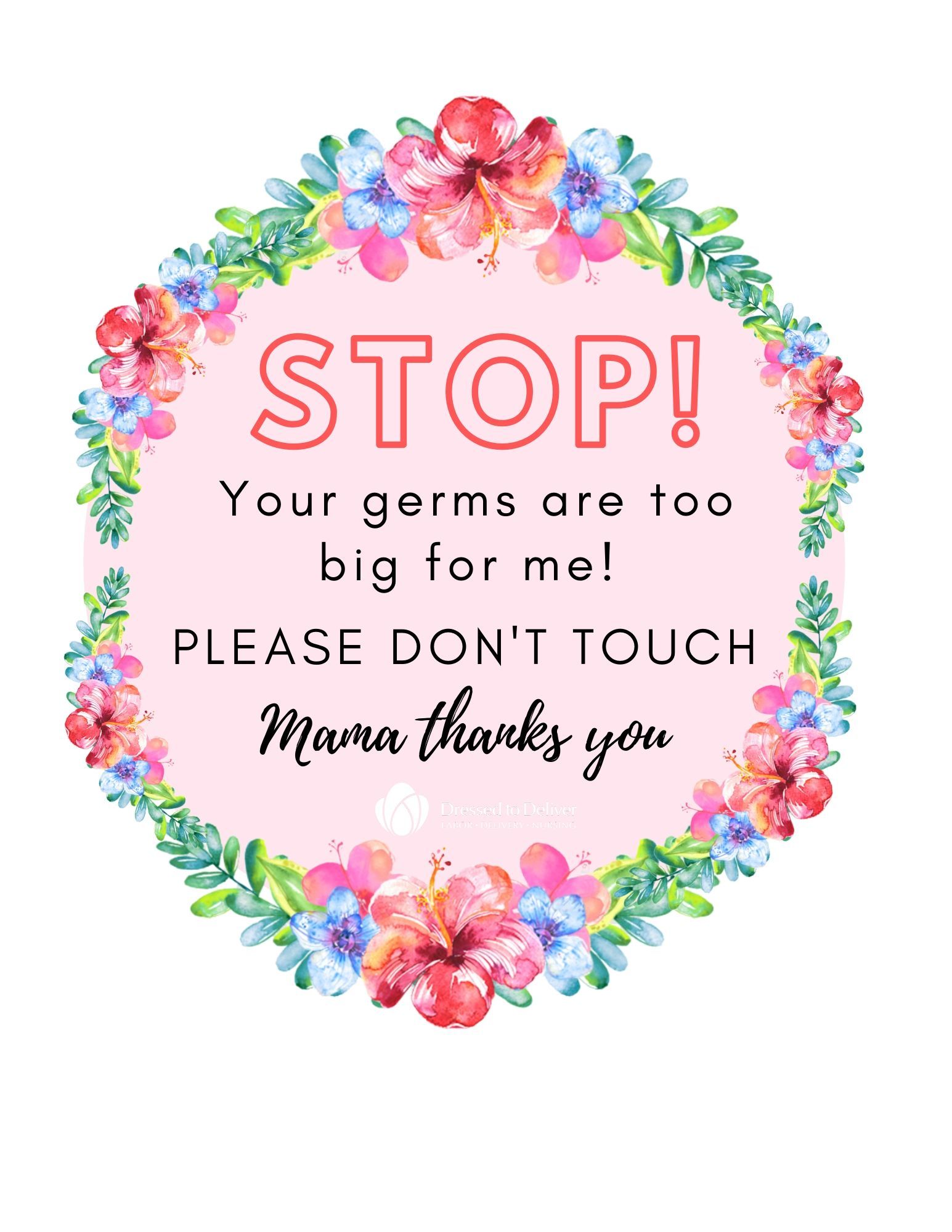 STOP Don't Touch Baby Stroller Sign